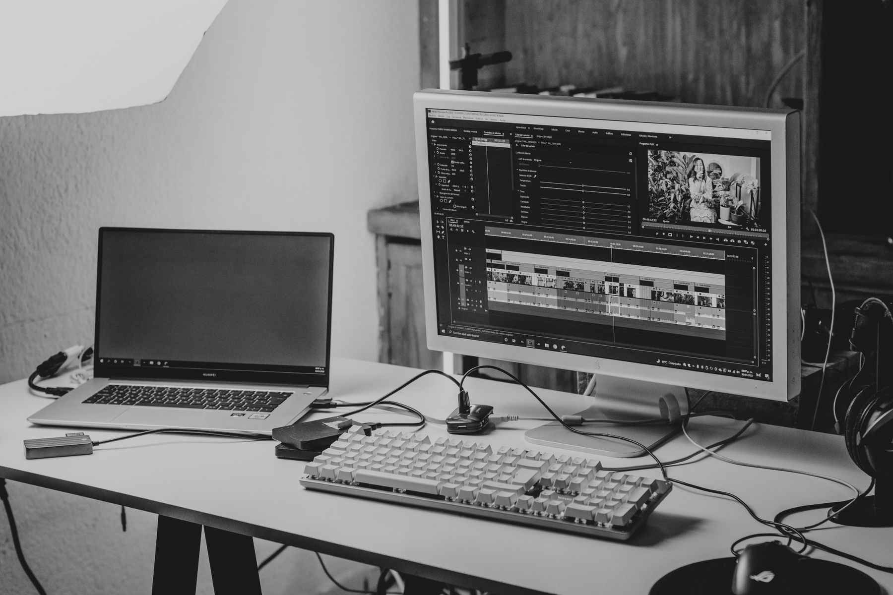 An editing desk
