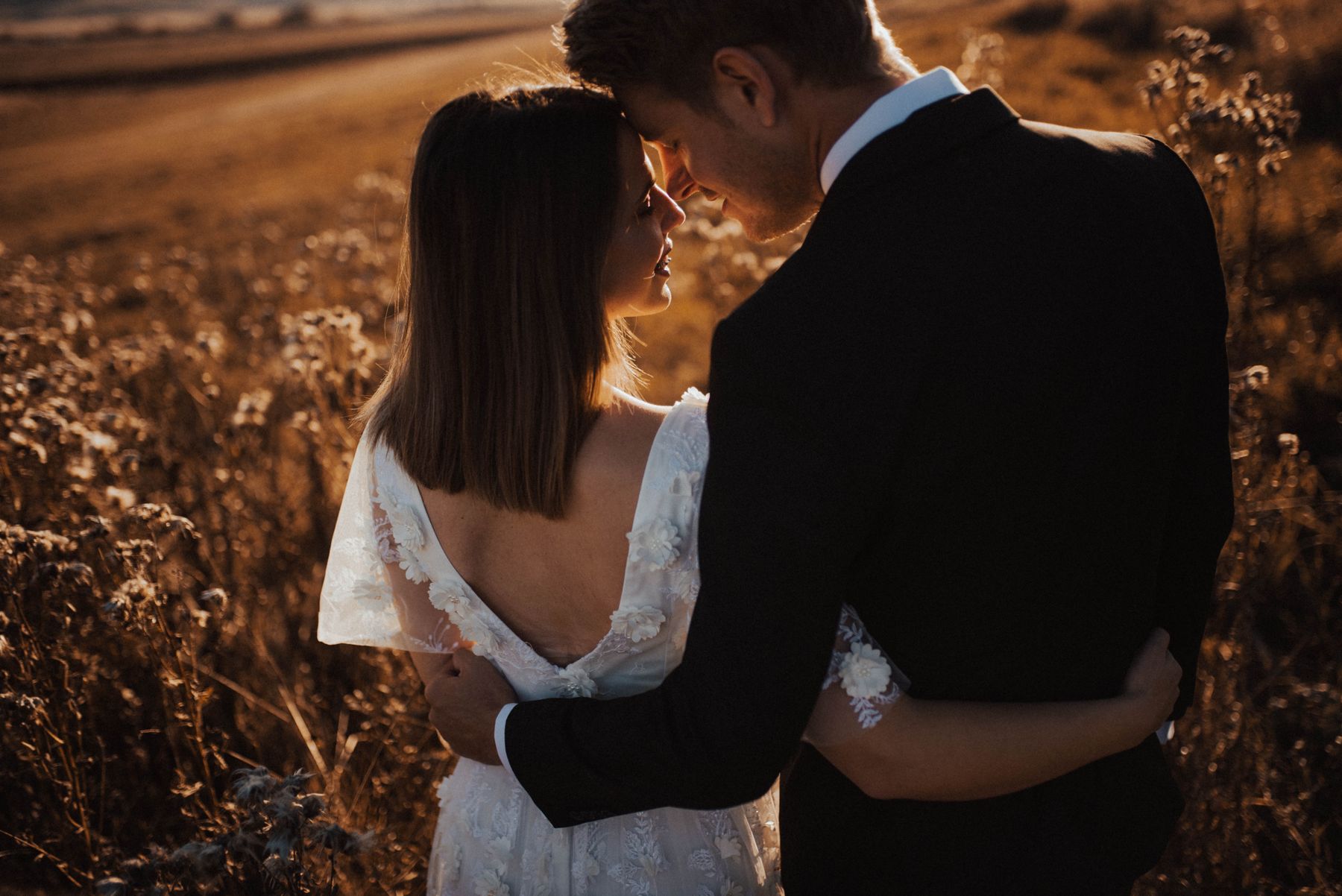 A couple in a golden field