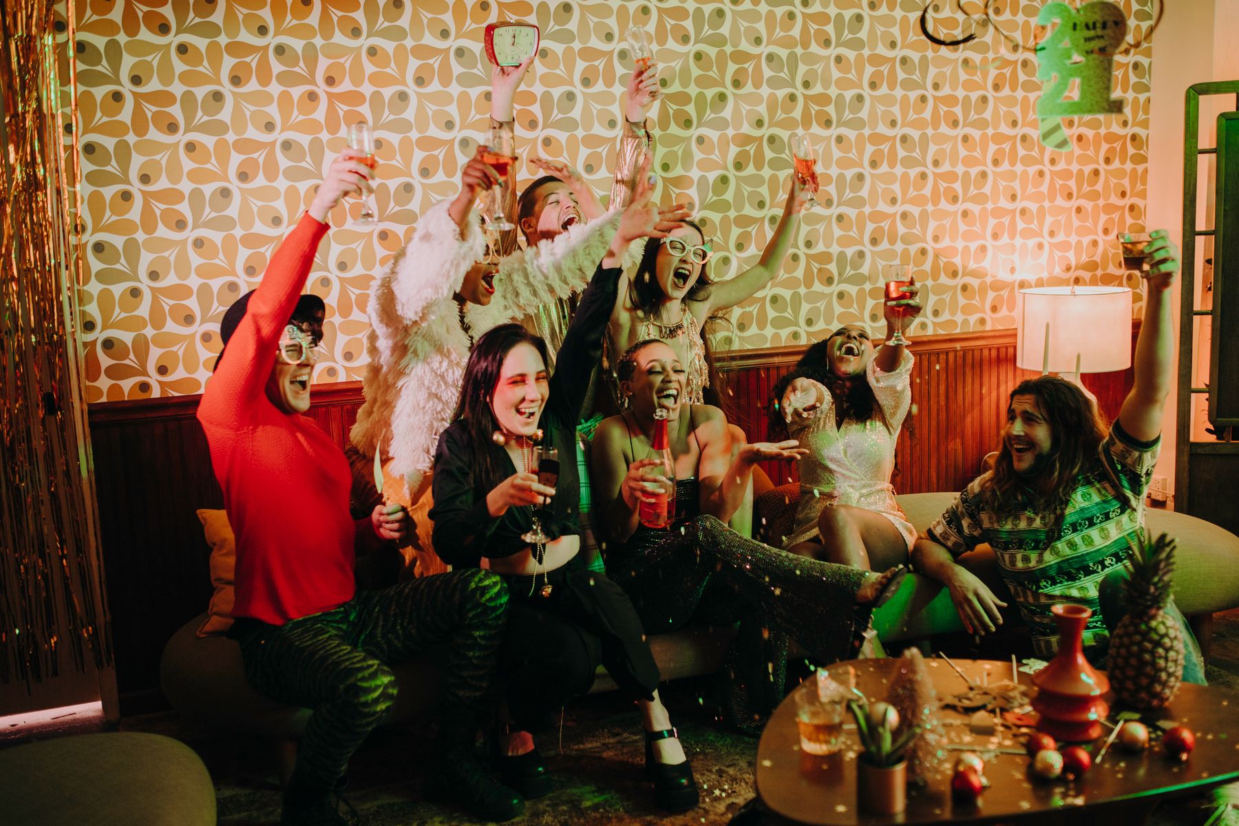 Friends celebrating at a party